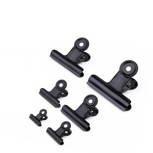 BMFHAO 10pcs Black Metal Clip Stationery Office Supplies Household Paper Clip Fixing Small Book Clip Sketching Board Clamp Cip Black(63mm)