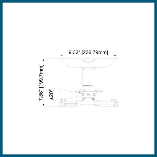 QualGear Pro-AV QG-KIT-CA-3IN-B Single Joist Ceiling Adapter, 3" 1.5" Projector Mount Kit Accessory, Black