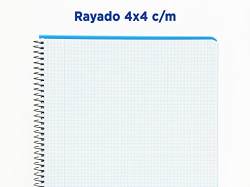 Enri 400073981 – Pack of 5 Notebooks Spiral, Lid Plastic Translucent, 4th/155 x 215 mm