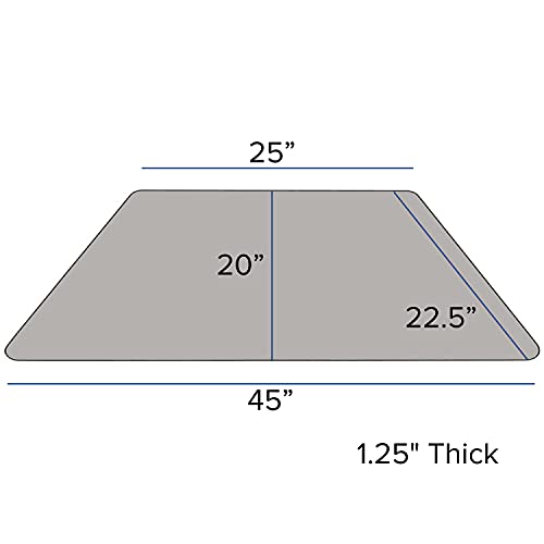Classroom Essentials 22.5''W x 45''L Trapezoid Grey HP Laminate Activity Table - Height Adjustable Short Legs