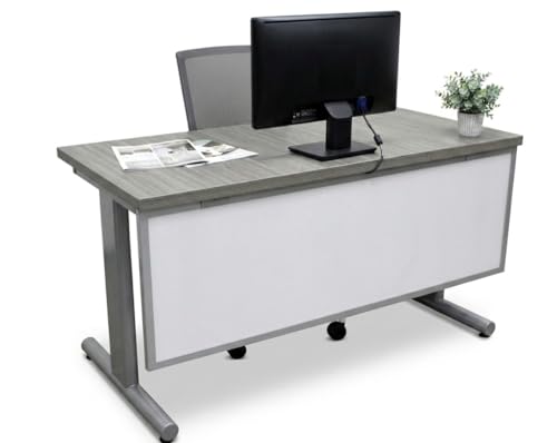 OBEX Polycarbonate Table Mounted Modesty Panel Easy Install Privacy Shields for Reception, Office, and Student Desk, 24" x 60", White
