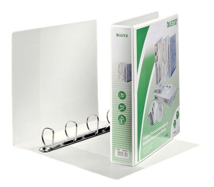 Leitz 4-Ring 2.5-Inch Premium A4 Sized European View Binder, White (4286)