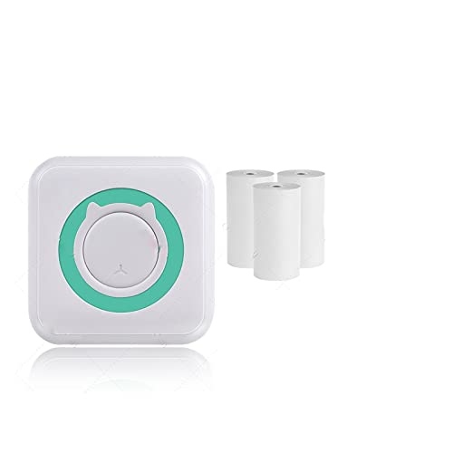MKJGGII Mini Portable Thermal Printer Paper Rolls 57mm Pocket Printing Wireless Connect Printers(BL add 3White)