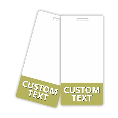 Custom Badge Buddies Olive Green Vertical ID Backer Cards (100 Pack) - Double Sided Print - Durable and Water Resistant Badge Buddy Ideal for Nurses, Doctors