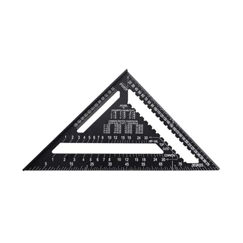 Angle Protractor,12 Inch Speed Square Metric Triangle Ruler Aluminum Alloy Measuring Ruler Woodworking