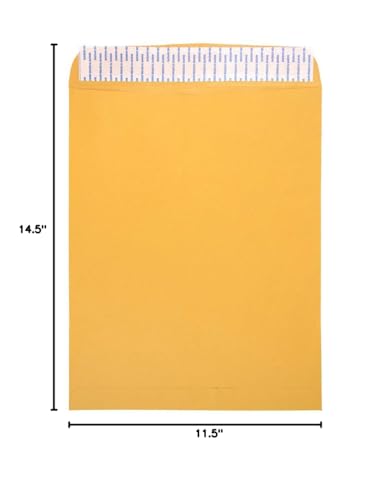 JAM PAPER 11 1/2 x 14 1/2 Open End Catalog Commercial Envelopes - Brown Kraft Manila - Bulk 500/Box