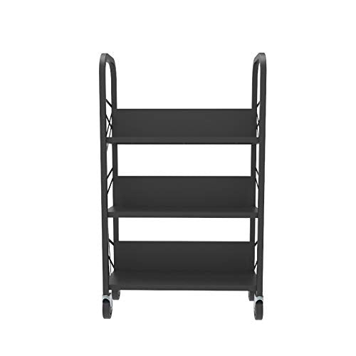 FixtureDisplays® Metal Book Cart Library Cart Pew Cart Mobile Book Storage School Book Organier 18465