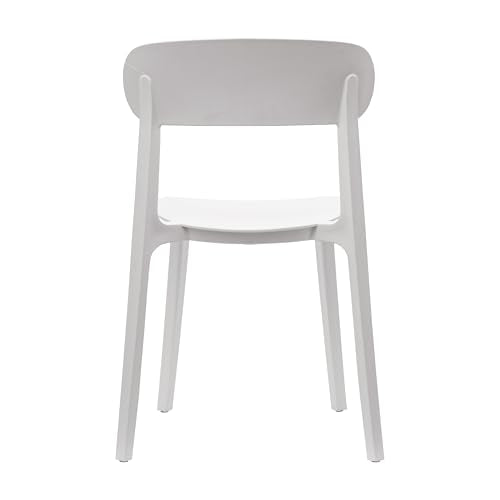 Flash Furniture Resin Indoor/Outdoor Stackable Chair, White, 2-Pack