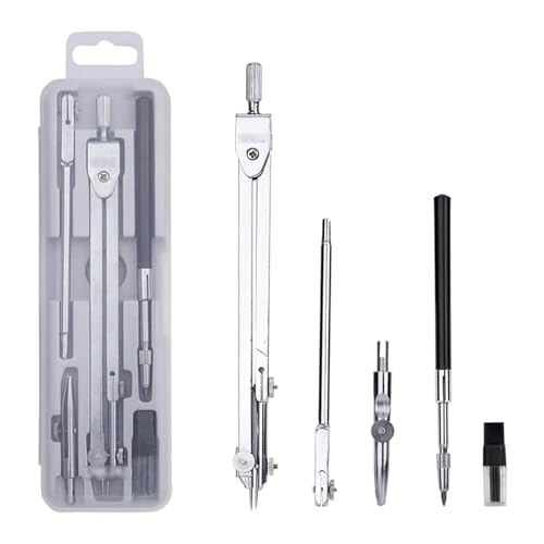 HYffUUOP Math Compass,Professional Drawing Compass with Extension,Stainless Steel Geometry Drafting Compass for Students, Engineers & Architects
