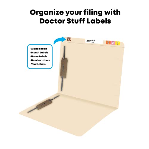 Top Tab Manila File Folders, Doctor Stuff, Reinforced Folder with Tab on Top, Full Cut, Two 2" Bonded Fastener on Inside Front and Back, 14 pt Manila Stock, Box of 50