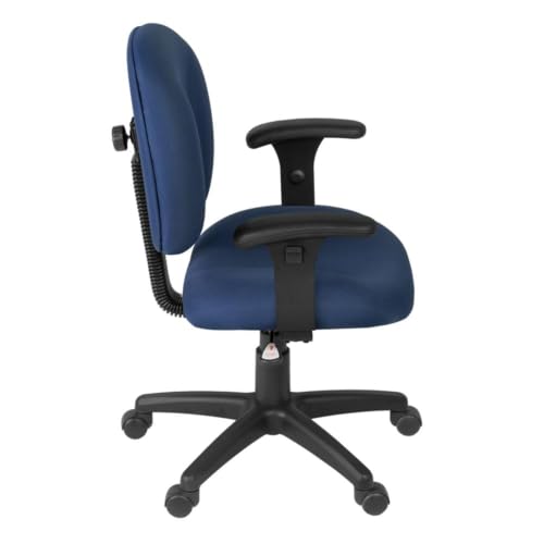 Romig Comfort Series Swivel Fabric Computer Task Chair with Adjustable Arms - Navy Blue