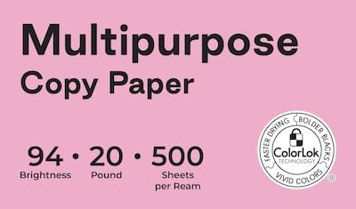 Quill Brand® 8.5" x 11" Multipurpose Copy Paper, 20 lbs., 94 Brightness, 500 Sheets/Ream, 8 Reams/Carton