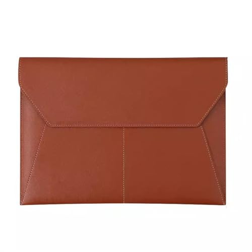 PU leather document pouch, PU Leather Document Holder File Folder 33x23.5cm Multicolor Pack of 2(Brown)
