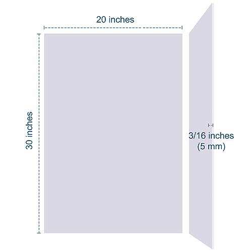 Foam Board 20 x 30 x 3/16"(5mm), Foam Core Board Sheets, White Poster Board