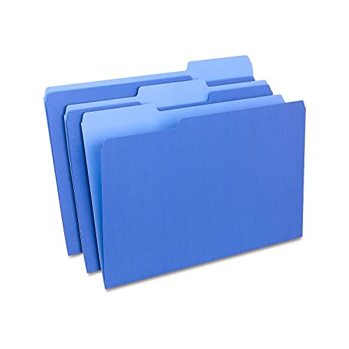 Staples Colored File Folders, Legal Size, 3-Tab, Blue, 100/Pack