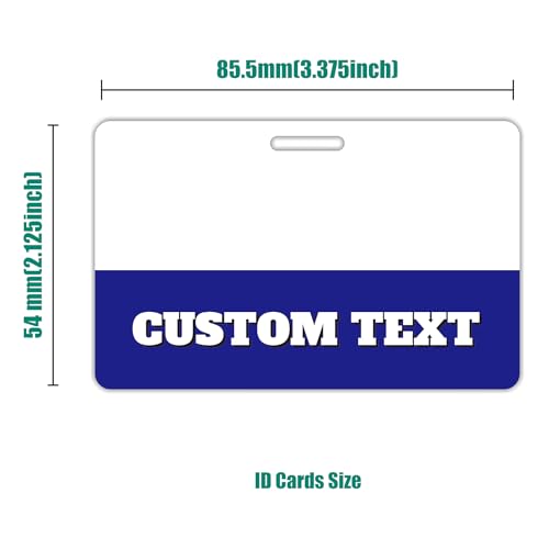 Custom Badge Buddy - 50 Pack, ID Horizontal - Multiple Colors and Fonts, Personalized Print On Both Sides Durable and Water Resistant Ideal for Teachers, Nurses, Doctors, Healthcare