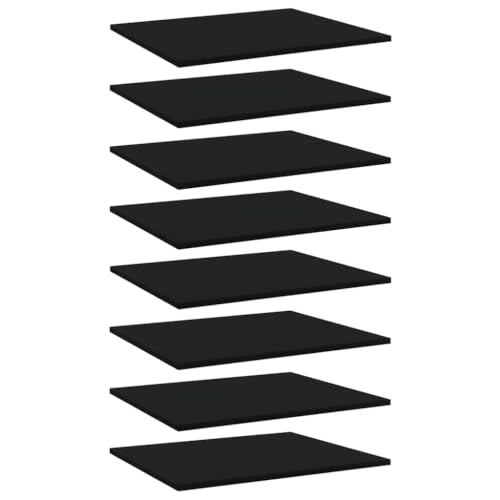 KDVXBCQJH 8 Pcs Black Bookshelf Boards 23.6"x19.7" Engineered Wood