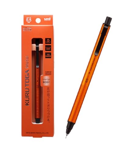 KURUTOGA Mitsubishi Pencil Limited Mechanical Pencil Metal 0.5mm Sunrise Orange M5KH1P.SO With Original Stylus Ballpoint Touch Pen