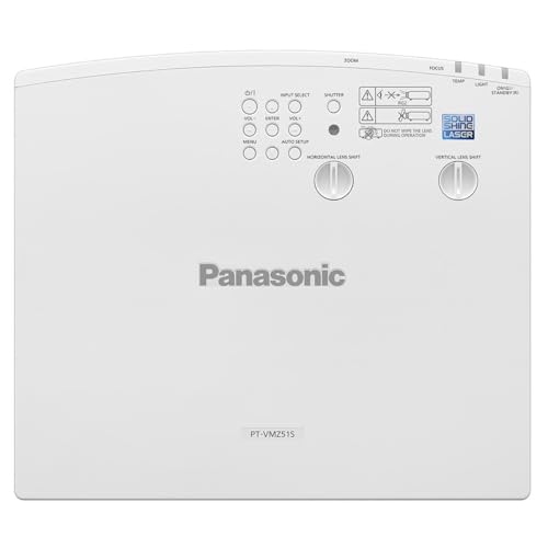 Panasonic PT-VMZ51S WUXGA LCD Laser Projector, 5200 Lumens, No Digital Link, White
