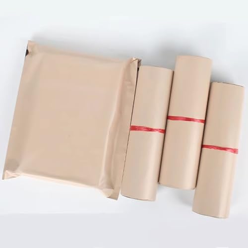 YINUK 50pcs Mailing Bag Plastic Express Apricot Bag for Express Packing Bag Thickened Garment Waterproof Mailing Bag Envelope Bag(50x70cm)
