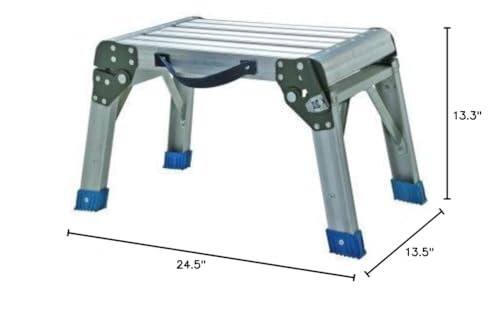 Central Purchasing, LLC Step Stool and Working Platform 350 Lbs. Capacity Foldable Anodized Aluminum by Haul-Master (Solver)