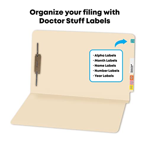 Manila File Folders, Doctor Stuff, Legal Size Reinforced End Tab Folder with 2" Bonded Fastener on Inside Back, 14 pt Manila Stock, Carton of 250