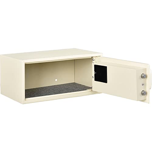 Global Industrial Hotel Safe Electronic Lock w/Card Slot, Keyed Differently, Off White, 15"Wx10"Dx7"H