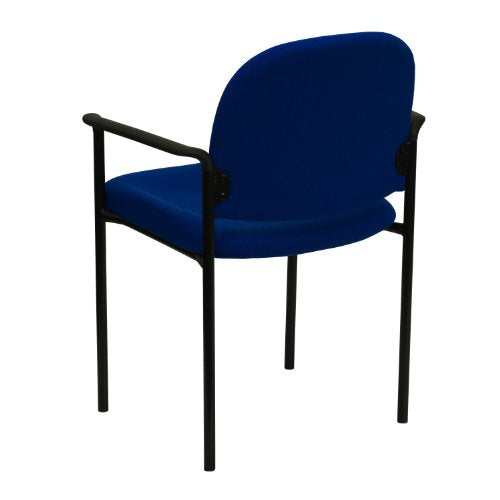 EMMA + OLIVER Navy Fabric Stackable Steel Side Reception Chair