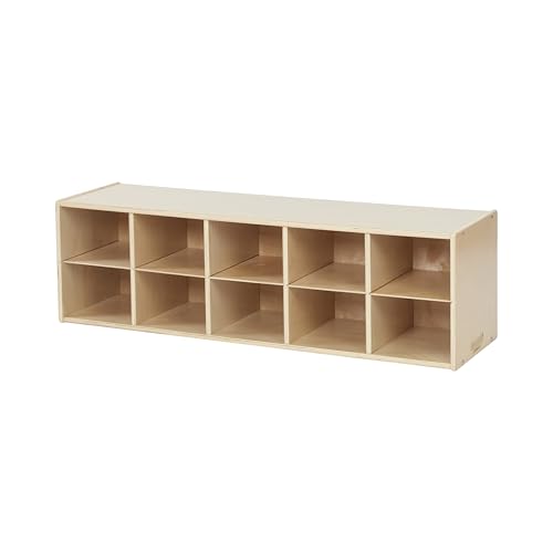 Back2School Express Sleekline 10-Cubby Storage Cabinet, 2x5, Natural