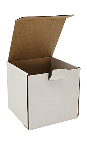 CH-BOX 300 Pack 4x4x4'' Small Shipping Boxes, Corrugated Cardboard Mailers for Business, White (LM444-300)