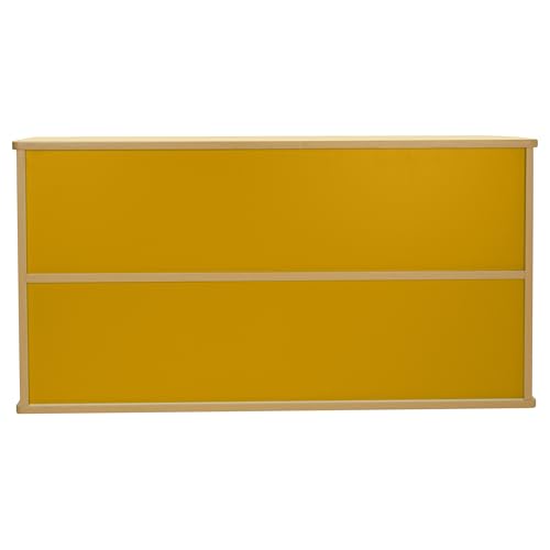 FDP Laminate 5-Compartment Storage Cabinet 24 inch Height Organize Books, Toys, Games, Art Supplies, Durable, Sturdy Furniture for Home, Daycare, Preschool, Classroom - Almond/Yellow, 13886-ALYE