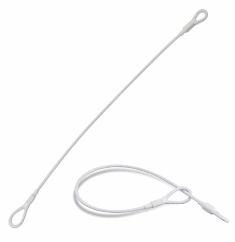 1000 Security Lanyard 2 Loop White 8 Inch EAS Loss Prevention Checkpoint Security Compatible by Bullseye Protection – Clothes Security Tag Lanyard for Anti-Theft, Shoplifting, Loss Prevention Systems