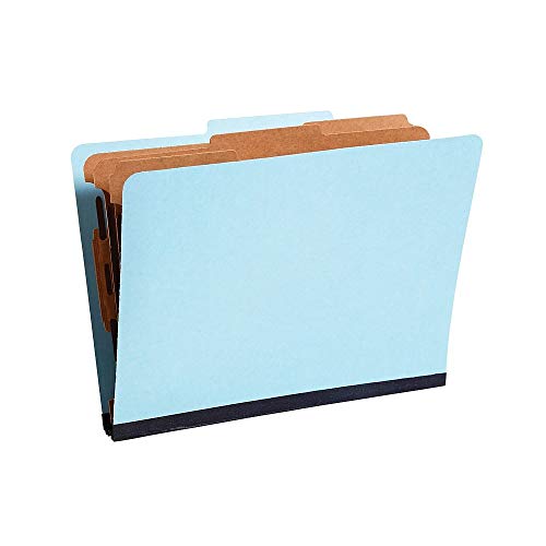 Staples Pressboard Classification Folder, Letter, 3-Div, Light Blue