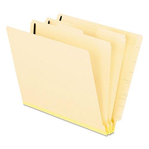 Pendaflex Manila End Tab Classification Folders, 2 Dividers, Letter Size, Manila, 10/BX (13175), Beige