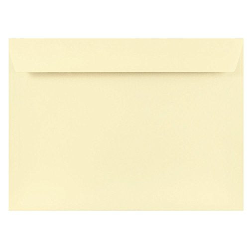 JAM PAPER 9 x 12 Booklet Strathmore Vellum Envelopes - Natural Cougar Ivory - 100/Pack