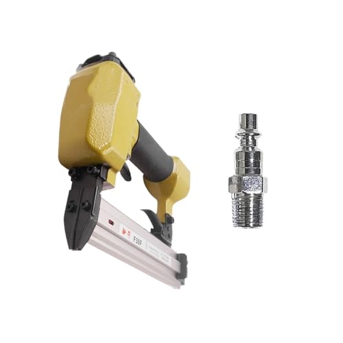 LPXDS Pneumatic Staple Gun,Oil-Free Pneumatic Staple Gun 18Ga Upholstery Pneumatic Stapler Nail Gun F30F for 10-30mm Nail Wooden Frame Furniture Fixed Air Nailer Gun(Color:US Standard)