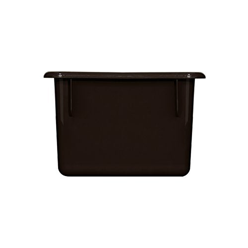 Wood Designs Cubby Storage Bin, Heavy Duty Plastic Containers for Kids Brown Cubby Tray Set of 12