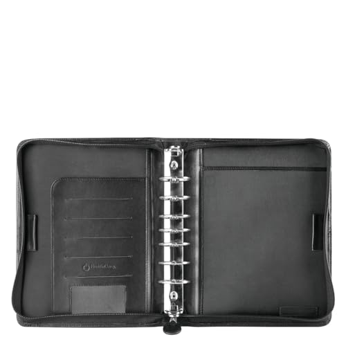 FranklinCovey - FC Signature Ring-Bound Binder for FranklinCovey Planners | Nappa Leather - Zipper Binder (Classic, Black)