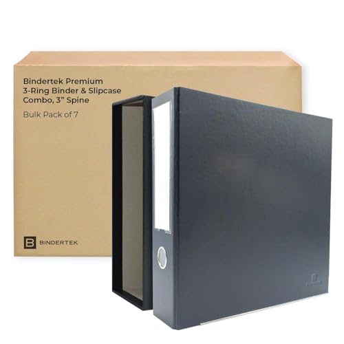 3-Ring Premium Binder & Slip Case, 7pk - Dark Gray, by Bindertek