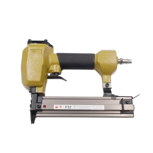 LPXDS Pneumatic Staple Gun,Oil-Free Pneumatic Staple Gun F32 Air Nailer Stapler 18Ga Small Fixing Nail Guns(Color:EU Air Inlet)