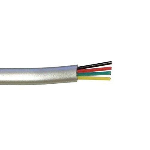 350 Ft Flat Telephone Modular Cable Cord Silver Satin 4 Conductor Bulk 28 AWG Copper Stranded PVC Jacket Per Foot Line Telephone, Bulk Roll, By NAC Wire and Cables