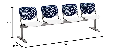 KFI Kool 4 Seat Reception Bench - Navy Backs - White Seats