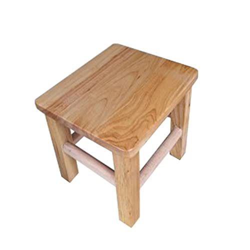 PADZEQ Step Ladder Solid Chair Bathroom Small Wooden Stool Living Room Bedroom Adults Stable with Foot Pad Balcony Indoor