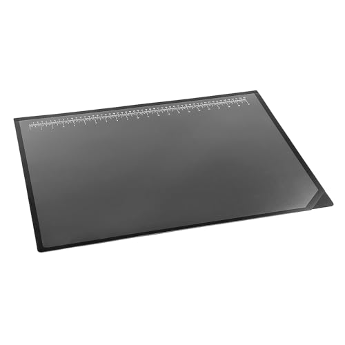 Artistic Logo Pad Engineering Desk Mat Pad for Desktop Organization & Document Protection, Printed Ruler Measurements, Black/Clear, 19" x 24"
