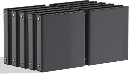 1 Inch Binders 3 Ring 10 Pack Bulk, PVC-Free Clear View 1" Binders