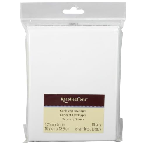 Recollections White Cards & Envelopes, 12 Packs: 10 ct. (120 total), 4.25" x 5.5"