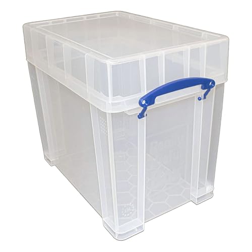 Really Useful Box 19 Liter Transparent Storage Container, 4 Pack