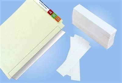 White Insert Labels for End Tab Chart Folders 3" x 1-1/2" Blank Writable Filing Tabs for Medical Folder Identification Doctor Stuff 500/Box