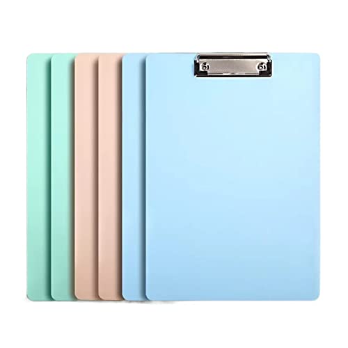 AEYSD-456 Filing Envelopes A4 Writing Pad Folder Clipboard Students Hardboard Record Board Clip Hard Shell Drawing Board with Metal Clip Multi-Color Binder-6 Packs Plastic Folders (Color : B)