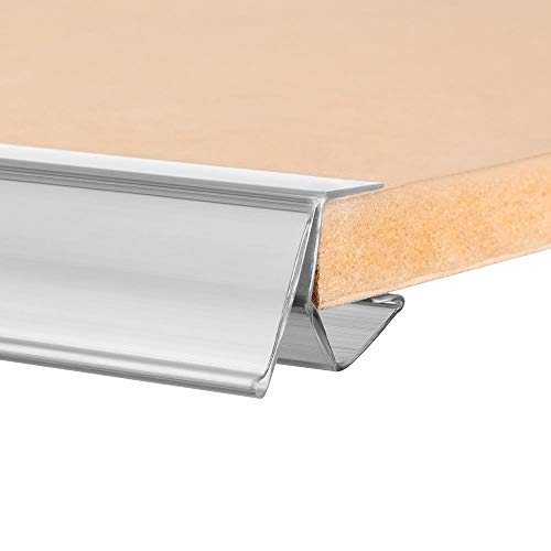 Pack of 25 Clear Shelf Label Holders, 48 Inches Long, for 1 Inch Tall Labels, Snaps onto 1 inch High Shelving